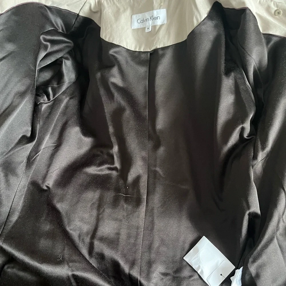 Calvin Klein Beige Double-Breasted Trench Coat - Picture 8 of 9